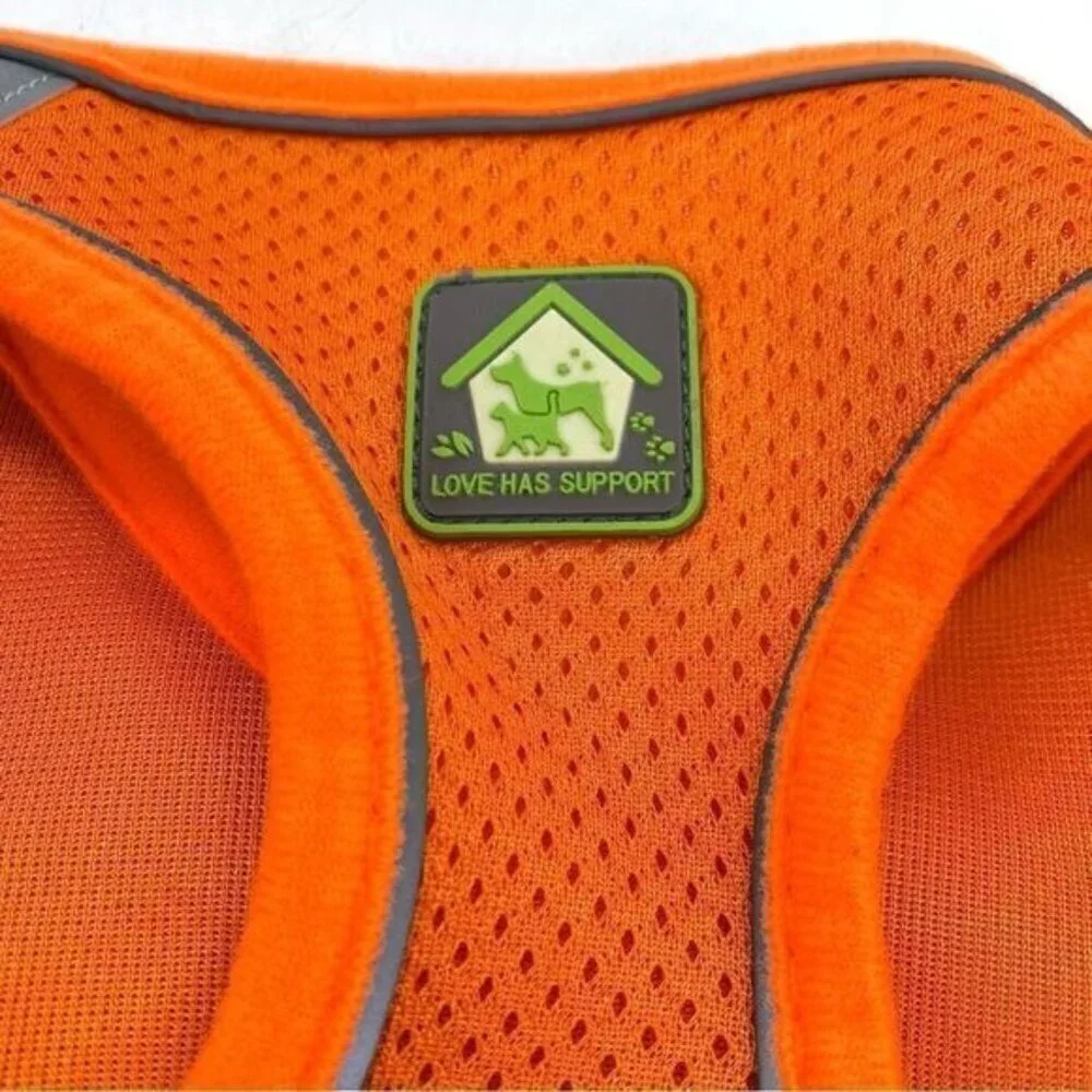 Reflective Dog Harness and Leash Set Neon OrangeNew